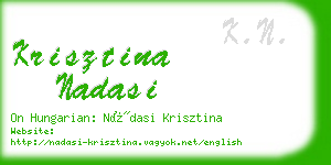 krisztina nadasi business card